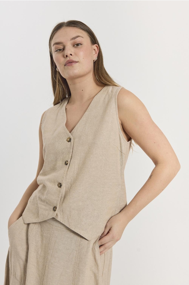 FQLAVA WAISTCOAT 206284 SAND MELANGE